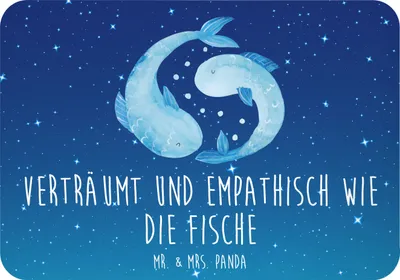 Produktbild von Mr. & Mrs. Panda magnet Sternzeichen Fische - Sternenhimmel Blau - Geschenk, rechteckmagnet, haftmagnet, Pinnwandmagnet, Sternbild, Fisch, Geburtstag März, Februar