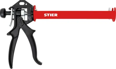 Immagine prodotto di Pistola per cartucce STIER SAP-II, meccanica, rapporto di trasmissione 18:1, Perfetta per cartucce di silicone e malta, Lavoro preciso facilitato, Lunghezza 355 mm