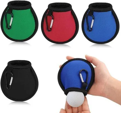 Imagen del producto de Bolsa impermeable para limpiar pelotas de golf, con mosquetón, de doble capa para una limpieza eficaz de las pelotas de golf, un accesorio ideal para golfistas, tanto hombres como mujeres, y un regalo perfecto para los amantes del golf