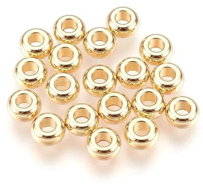Image de 20 pièces de séparateurs en forme de beignet, plaqués or 18 carats, pour la fabrication de bijoux