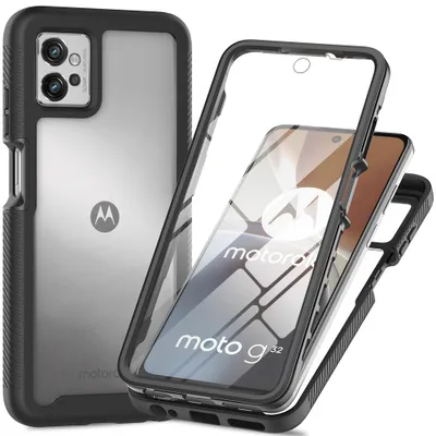 Obrázek produktu pro Pouzdro pro Motorola Moto G32, nárazník s vestavěnou ochranou displeje 360° celotělové ochranné pouzdro černé