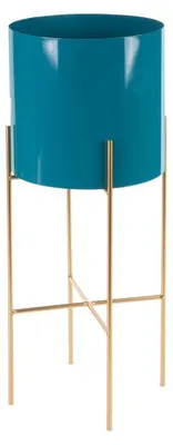 Produktbild von Türkisfarbiger, metallischer Dekorationsbehälter, 22 x 53 cm