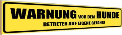 Produktbild von vianmo Holzschild 10x46 cm Warnung vor dem Hunde Gefahr Warnschild Hinweisschild