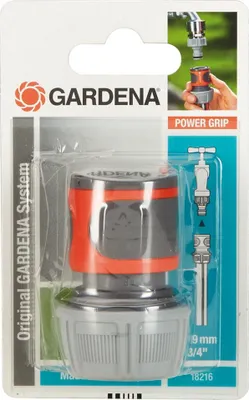Produktbild von Gardena 18216-20, Schlauchanschluss, 3/4", Kunststoff, Gummi, Grau, Orange