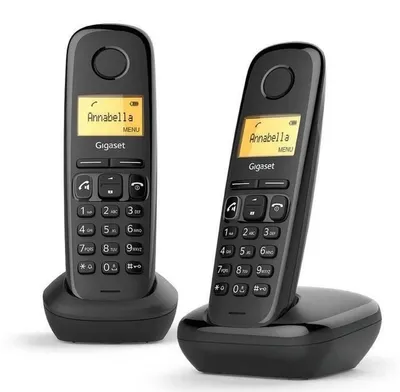 Image de Kit téléphone sans fil DECT GIGASET A270 Duo, avec identification des appelants, fonction mains libres et répertoire téléphonique pour 80 numéros