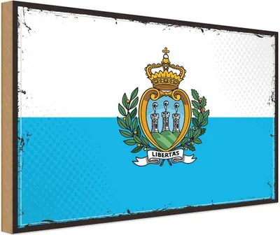 Produktbild von vianmo Holzschild 12x18 cm San Marinos Marino England
