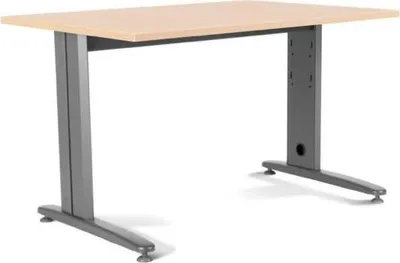 Produktbild von Schreibtisch Metal BxTxH 140x80x72cm Gestell grau Platte Melamin buche.