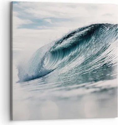 Produktbild von Bild auf Leinwand - Leinwandbild - Einteilig - Welle Meer Ozean - 70x70cm - Wand Bild - Wanddeko - Wandbilder - Leinwanddruck - Bilder - Wanddekoration - Leinwand bilder - Wandbild - AC70x70-4516