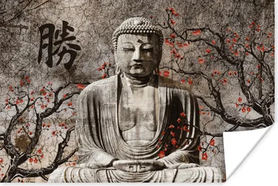 Produktbild von MuchoWow® Poster Buddha - Bild - Baum 120x80 cm - Bilder