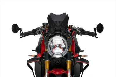 Imagen del producto de Cúpula Puig para motocicletas deportivas sin carenado, color ahumado oscuro, compatible con Mv Agusta
