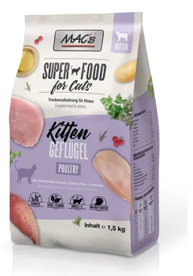 Zdjęcie produktu dla MAC's 80512, Kocięta, Każda rasa, Drób, 1,5 kg, Nie zawiera ziarna