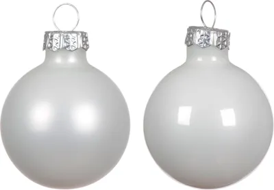 Immagine prodotto di Baubles natalizi in vetro 3,5 cm 16 pezzi - bianco inverno