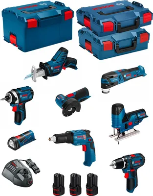 Immagine prodotto di BOSCH Kit 12V BMK8-28AD3 (GSR 12V-15+GTB 12V-11+GDR 12V-105+GWS 12V-76+GST 12V-70+GOP 12V-28+GSA 12V-14+GLI 12V-80+3 x 2,0Ah)