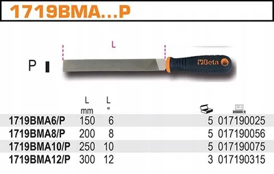 Produktbild von Beta 1719BMA6/P Flachfeile halbglatt mit Griff 150mm