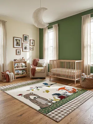 Teppich Creme rechteckig im modernen Wohnzimmer_#sku_SAF17597#