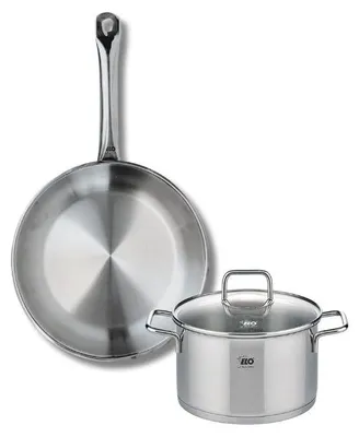 2-teiliges Edelstahl-Topfset 24 cm + 16 cm, induktionsgeeignet