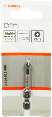 Produktbild von Bosch Impact Control PH1-Power-Bit, 1-teilig. Für Schraubendreher 2608522480