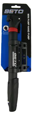 Produktbild von Beto Mini Teleskop Luftpumpe Kopf beweglich AV, DV, SV mit Halter Fahrrad Pumpe