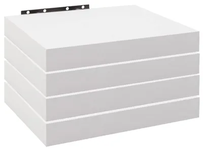 Image de Ensemble de 4 étagères murales flottantes en MDF, blanches, dimensions : 25 x 22,9 x 3,8 cm