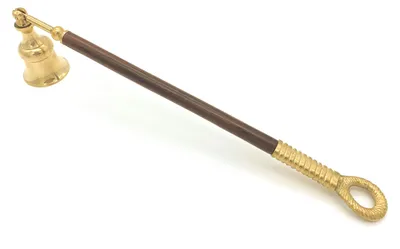Kerzenlöscher aus Messing und Holz, 26 cm, nautisch