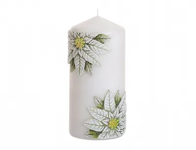 Obrázek produktu pro Nohel Garden Svíčka CHRISTMAS FLOWER DEKOR VÁLEC vánoční d6x13cm