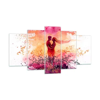 Produktbild von Bilder auf glas - Liebe Paar Flitterwochen - 160x85cm - Glasbilder - Wandbilder - Kunstdruck - zum Aufhängen bereit - Wanddekoration aus Glas - Glas Bilder - Wandbild auf Glas - GEA160x85-3006
