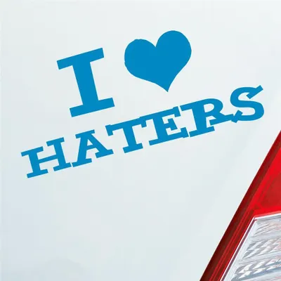 Produktbild von Auto Aufkleber I love Haters Tuning 10x4,5 cm Hellblau Sticker Heckscheibenaufkleber