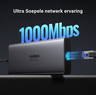 Image de Hub USB-C 10 Gbps, 4K 60 Hz, HDMI, PD 100 W, Ethernet, SD/TF