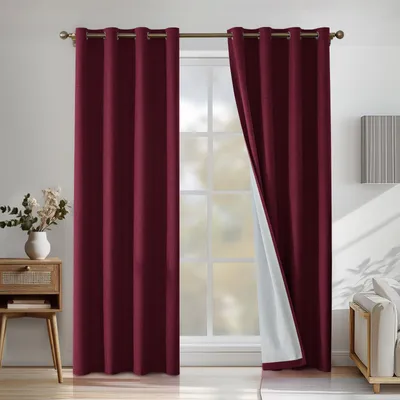 Verdunkelungsvorhänge 2er-Set 140x300 cm, Beige, mit Ösen