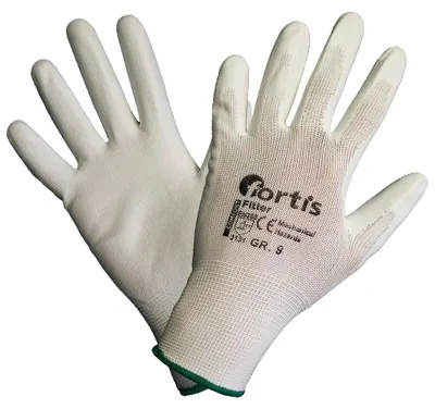 Produktbild von Fortis Comfort Handschuh Fitter, PU/Nylon,weiß, Gr.7 FORTIS