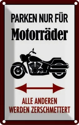 Produktbild von vianmo Blechschild 30x20 cm nur für Motorräder alle anderen Spruch Zitat