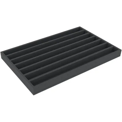 Productafbeelding van 40 mm schuimrubberen inlegstuk met 7 vakken voor miniaturen en modellen