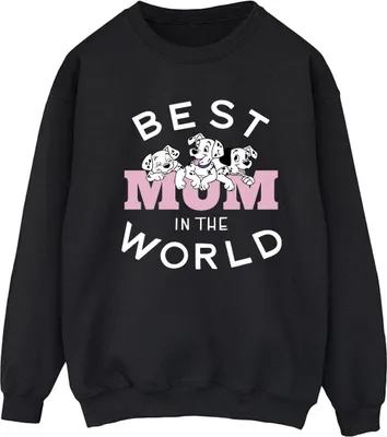 Produktbild von Disney - "101 Dalmatians Best Mum In The World" Sweatshirt für Damen BI20159 (S) (Schwarz)