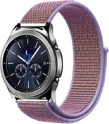 Produktbild von Nylon Armband für Samsung Galaxy Watch 3 46mm 45mm Sportarmband Gear S3 Silikon Sport 22mm Ersatzarmband - FLIEDER