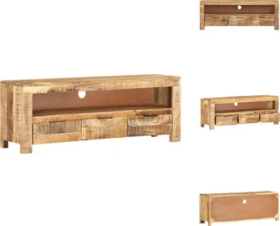 Produktbild von vidaXL TV-Schrank 110x30x40 cm Raues Mangoholz -  TV-Möbel