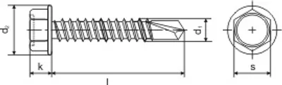 Immagine prodotto di Vite autoperforante DIN 7504 K 6,3 x 50 ZB - testa esagonale - confezione da 200 pz