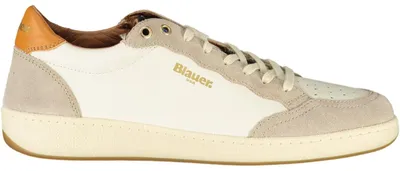 Produktbild von Weiße Herrensneaker mit kontrastierenden Details und herausnehmbarem Fußbett