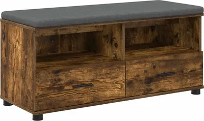 Zdjęcie produktu dla Ławka w przedpokoju z poduszką Dąb Wędzony 100 x 38 x 46 cm