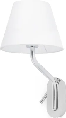 Produktbild von ETERNA Wandleuchte innen mit Leser rechts chrom/weiß 24006-10