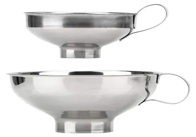 Produktbild von 2 pcs Edelstahl Trichter Einfülltrichter Marmeladentrichter Einmachtrichter Set für die Übertragung von Flüssigkeit Öl Marmelade Pilvern Bohnen,Silber