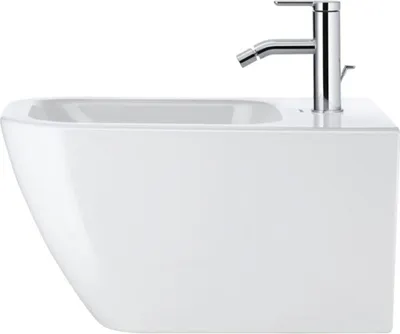 Obrázok produktu pre Duravit nástenný bidet HAPPY D.2 s prepadom, lavica s otvorom na batérie, 355 x 540 mm, 1 otvor na batérie biely