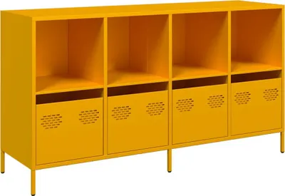 Zdjęcie produktu dla Szafka, musztardowa, 135x39x73,5 cm, stal walcowana na zimno