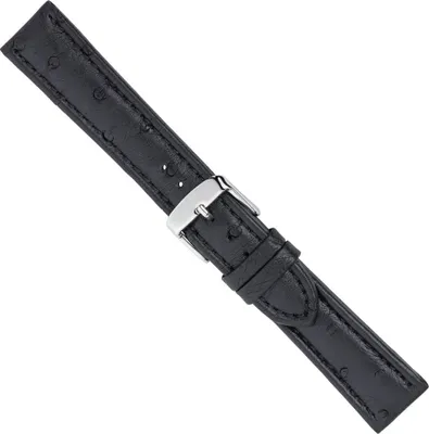 Produktbild von Ersatzband Uhrenarmband Leder Band schwarz 26568S, Stegbreite:18mm