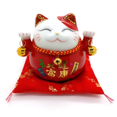 Produktbild von 12cm Spardose als Keramik Winkekatze HF17039-1