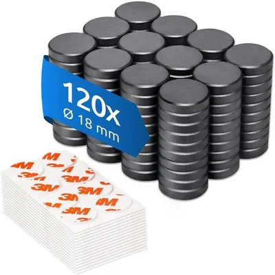 Obrázok produktu pre Magnety ECENCE na magnetickú tabuľu 120 kusov, feritový magnet, silné magnety na chladničku, Wh