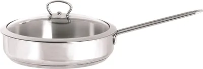 Produktbild von Bratpfanne 2,4 l mit Glasdeckel Kulinaria Metalac Edelstahl/24 cm/2,4 l