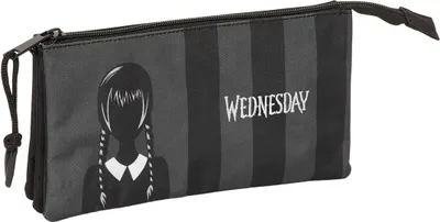 Produktbild von Dreifaches Mehrzweck-Etui Wednesday Schwarz 22 x 12 x 3 cm