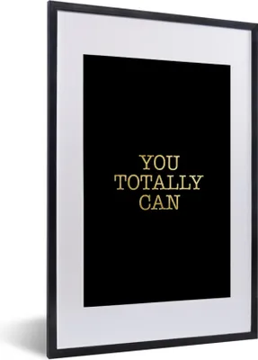 Produktbild von MuchoWow® Gerahmtes Poster Zitate - Motivation - Gold - Schwarz 40x60 cm - Poster mit Schwarzem Bilderrahmen Wandposter Rahmen Foto Bilder - Poster in Rahmen