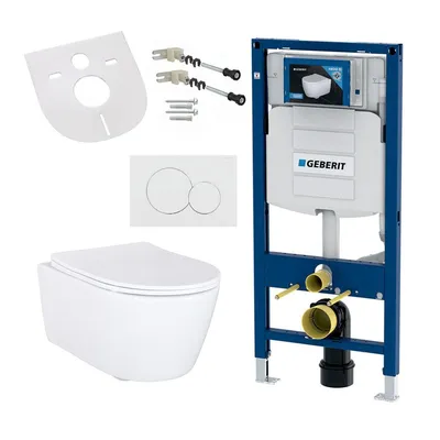 Produktbild von Spülrandloses Hänge-WC mit Softclose WC-Sitz passend für Geberit Vorwandelement