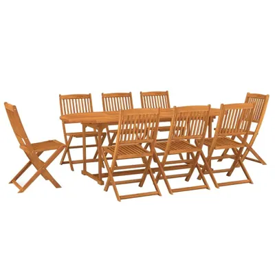 Image de vidaXL Ensemble de jardin 9 pièces 220x90x75 cm bois massif acacia